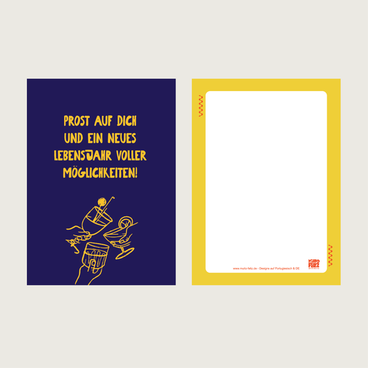 1x Postkarte DE "BDay Blue" A6