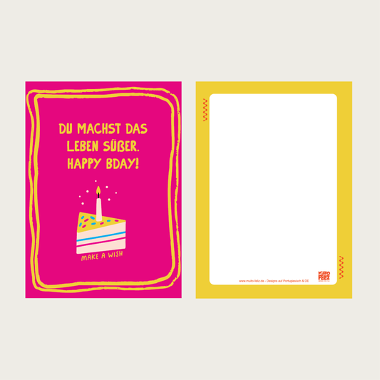 1x Postkarte DE "Happy BDay" A6