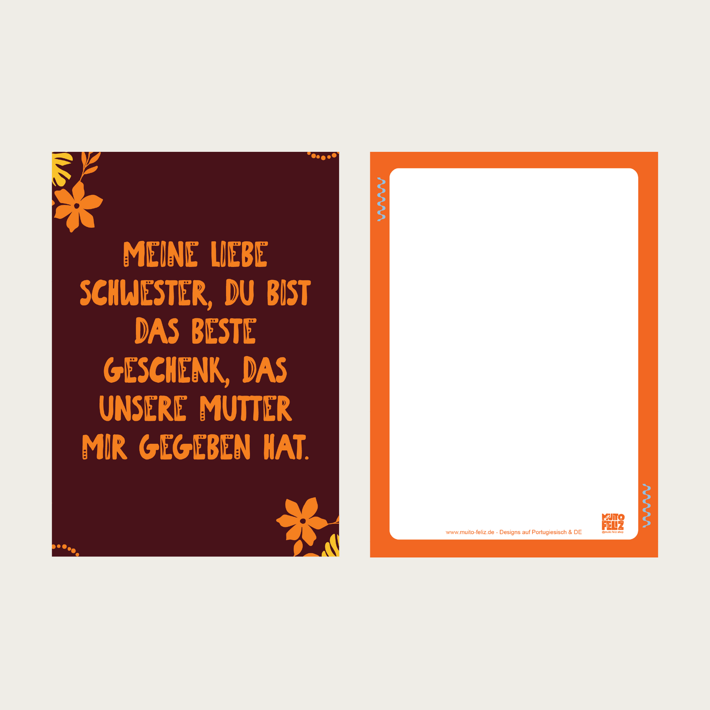1x Postkarte DE "Schwesterliebe" A6