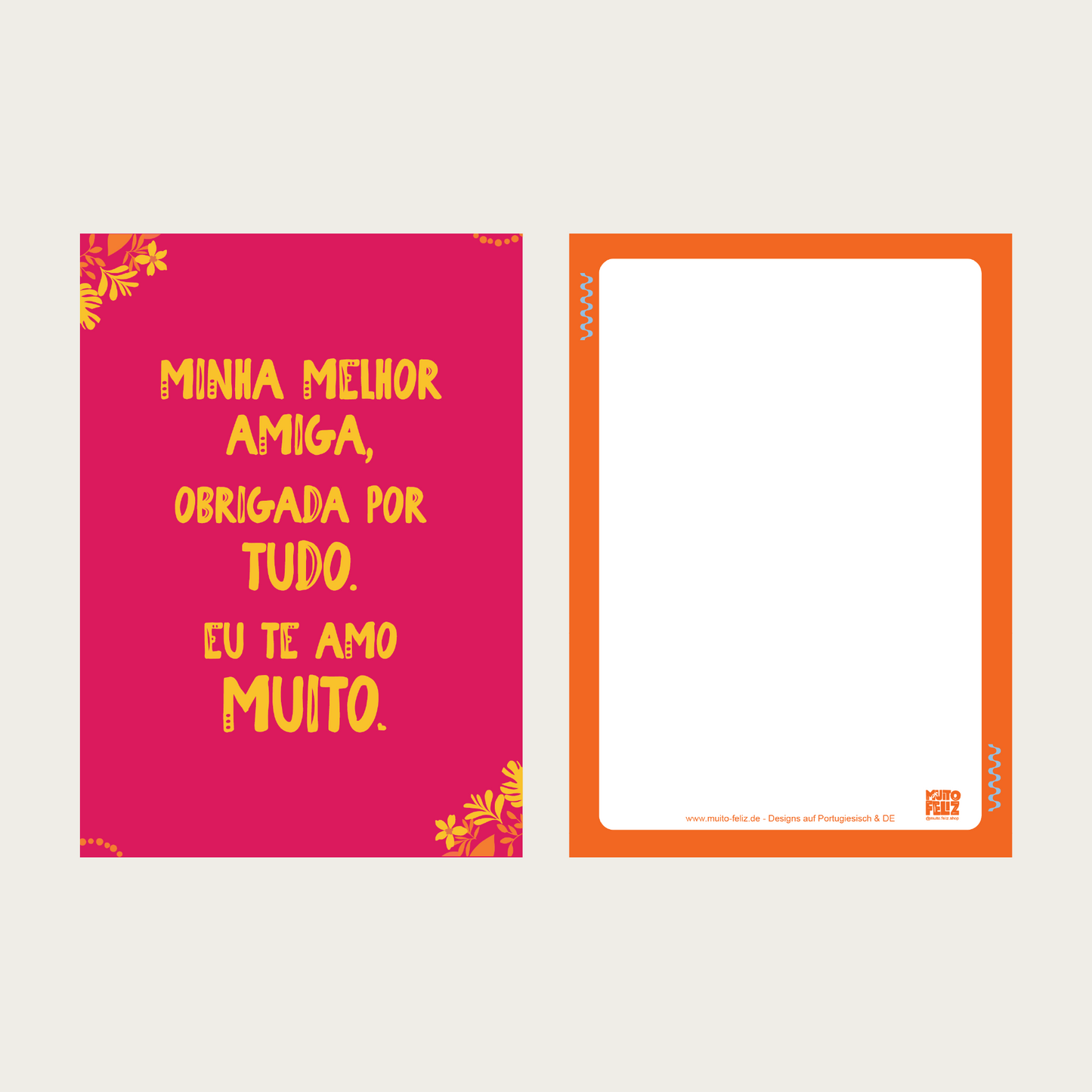 1x Postkarte PT "Melhor Amiga" A6