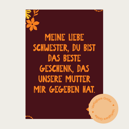 1x Postkarte DE "Schwesterliebe" A6