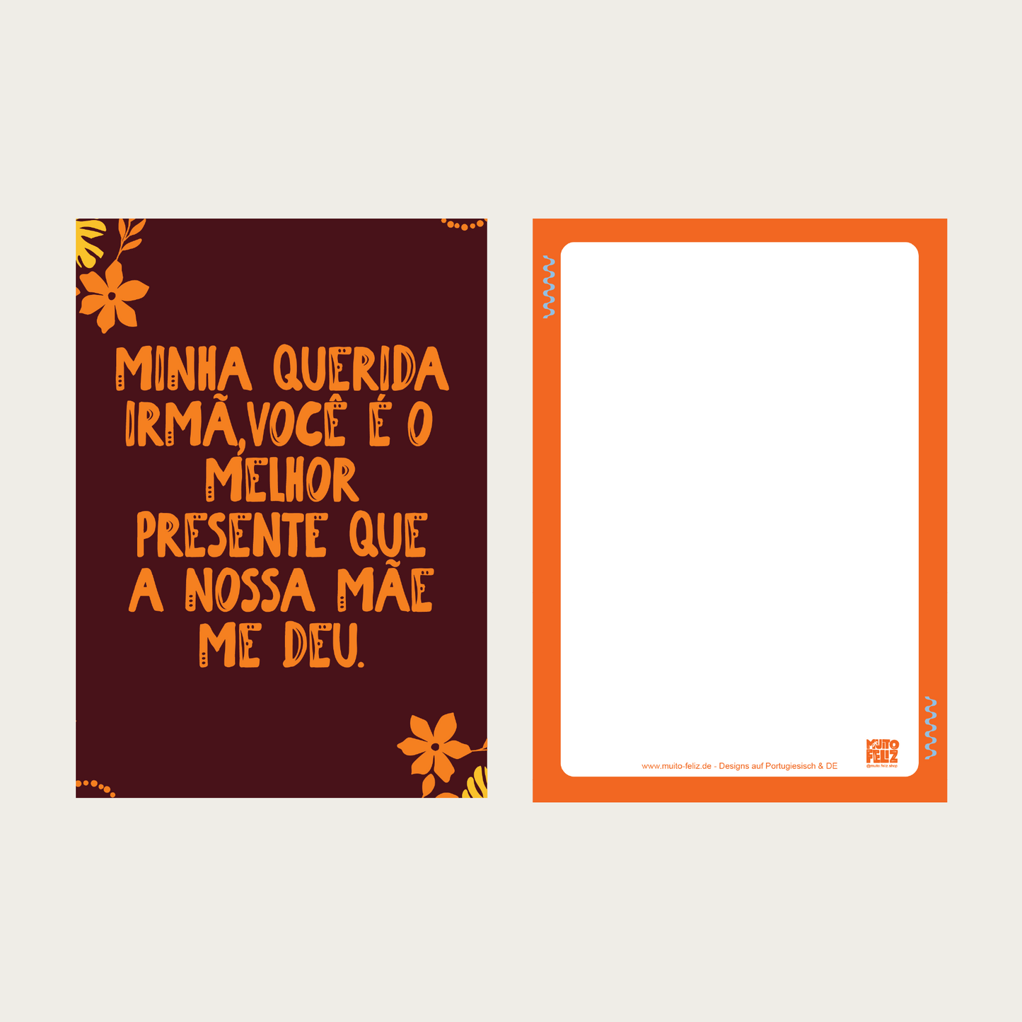 1x Postkarte PT "Amor de irmã" A6