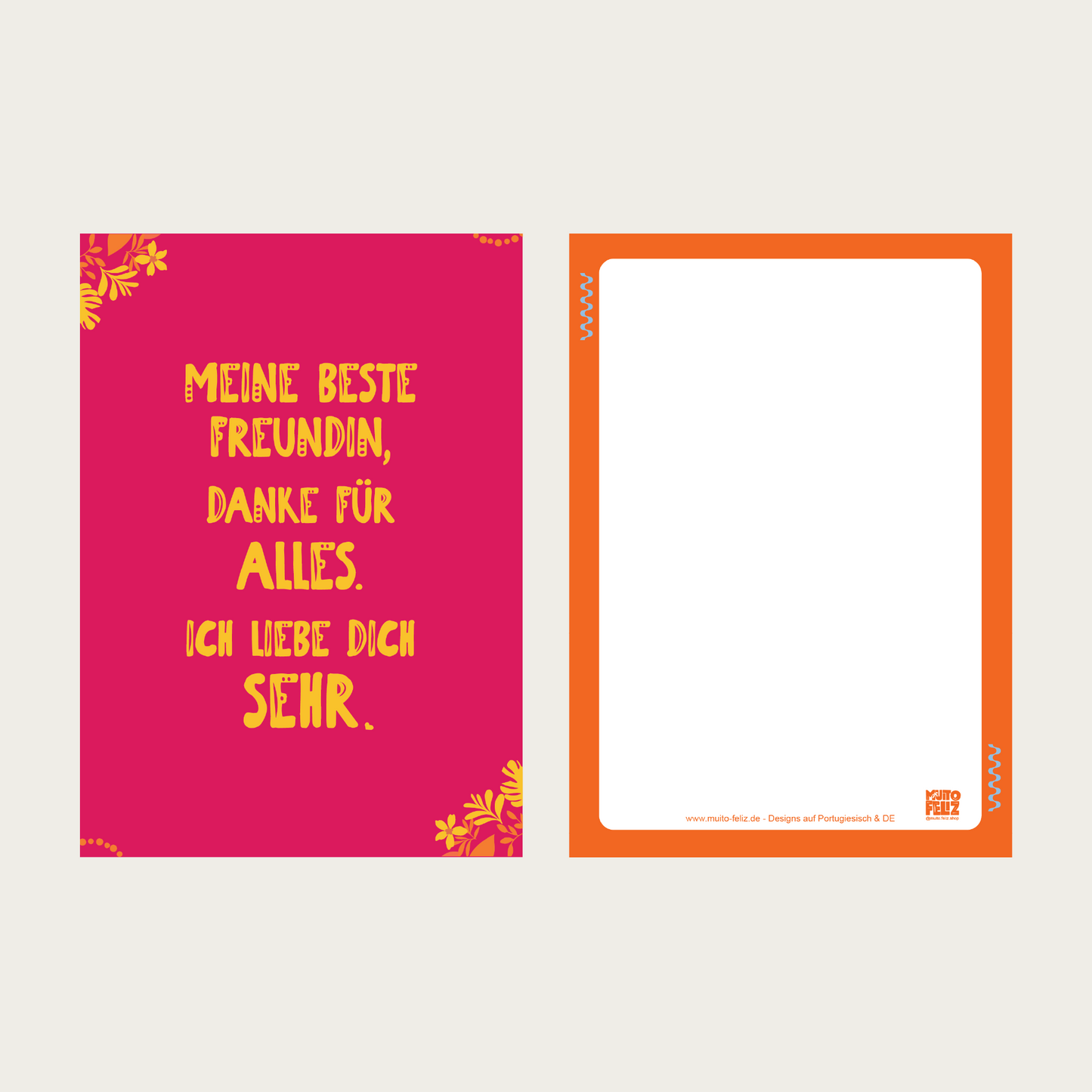 1x Postkarte DE "Beste Freundin" A6
