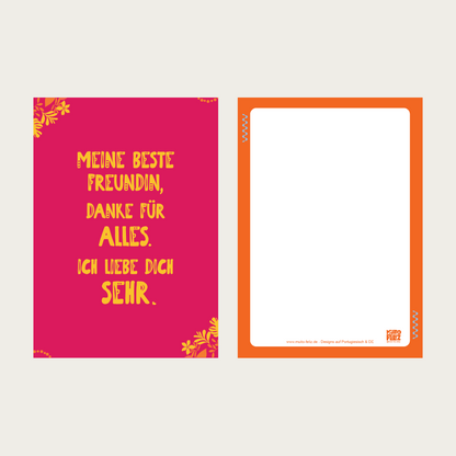 1x Postkarte DE "Beste Freundin" A6