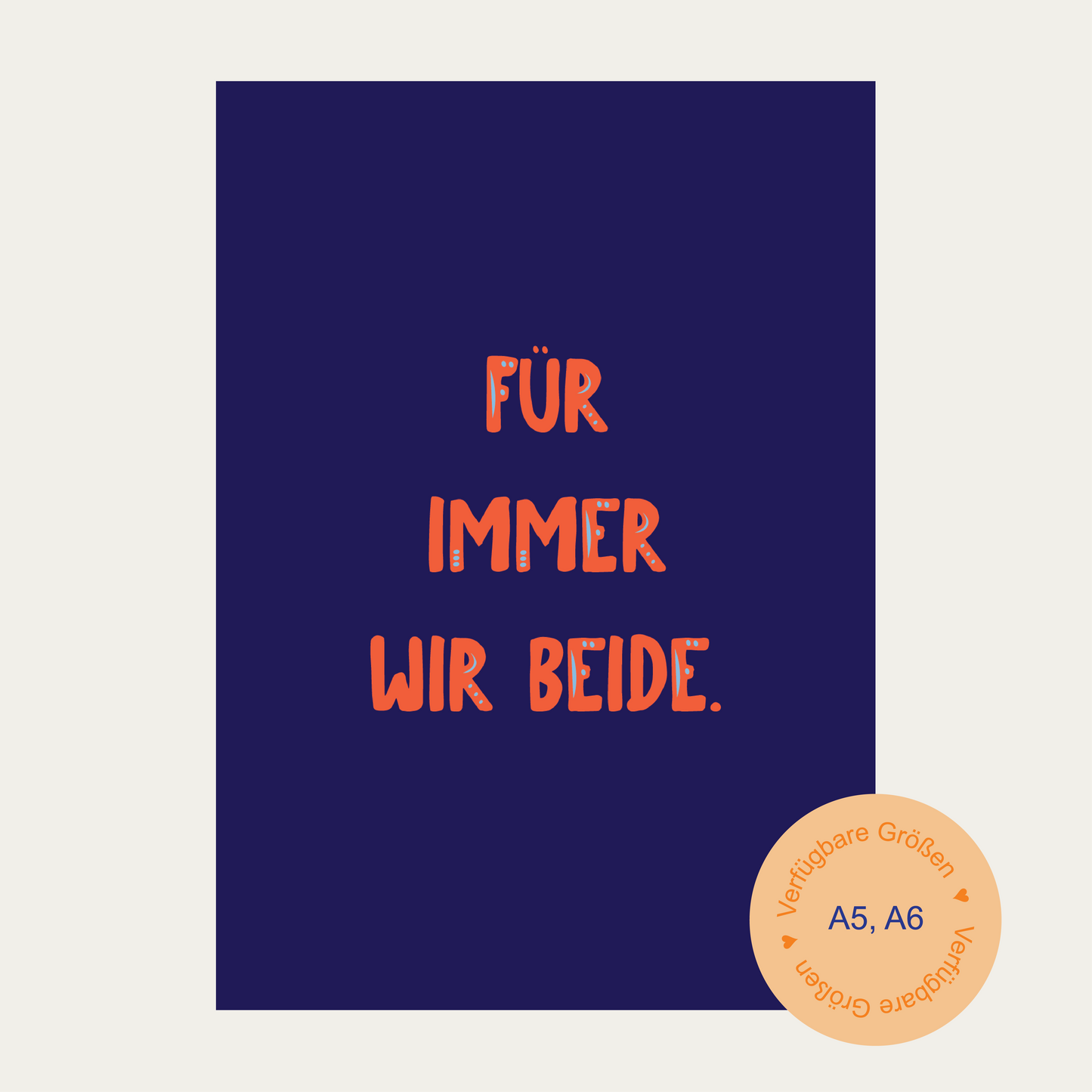 1x Postkarte "Für immer wir beide" A5