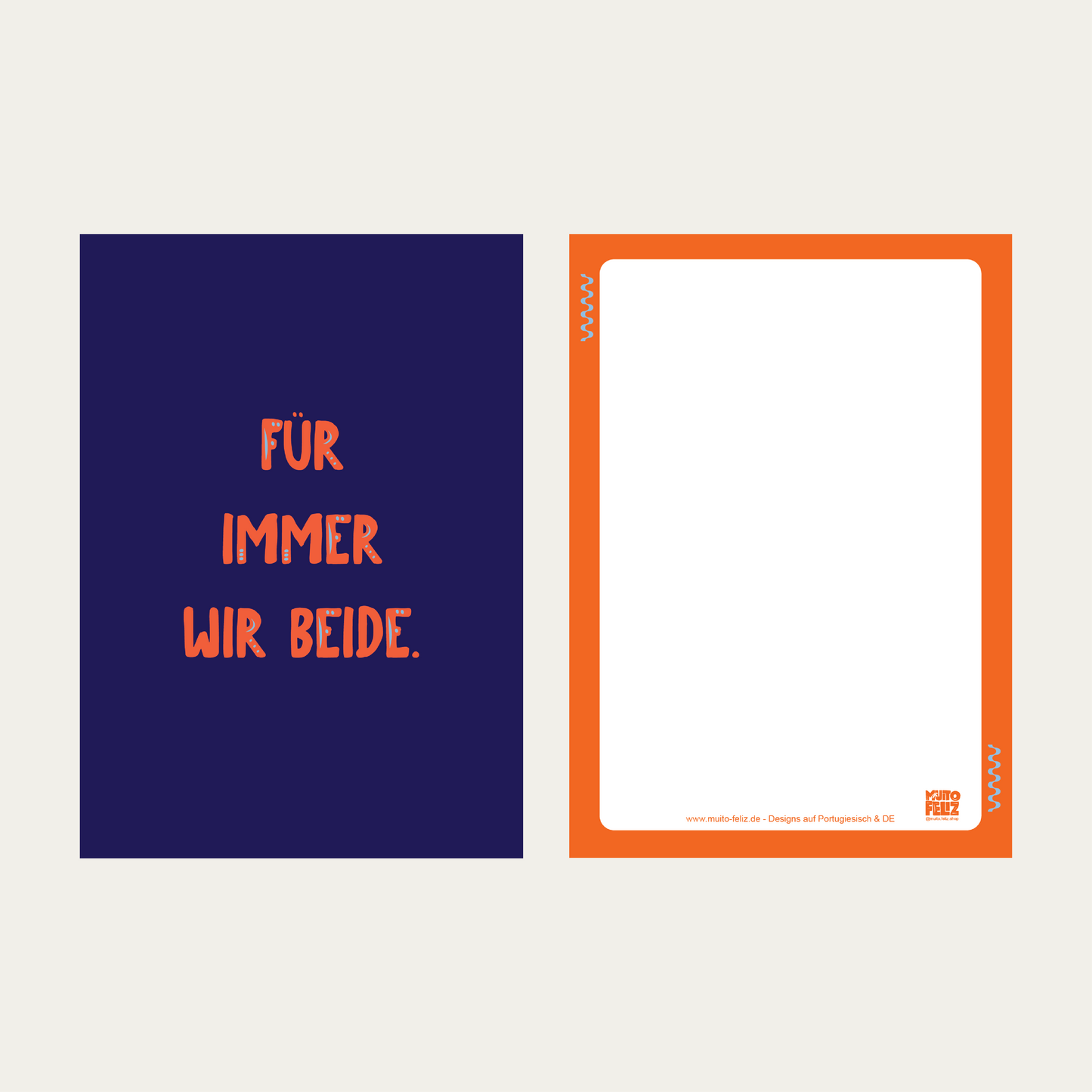 1x Postkarte "Für immer wir beide" A5