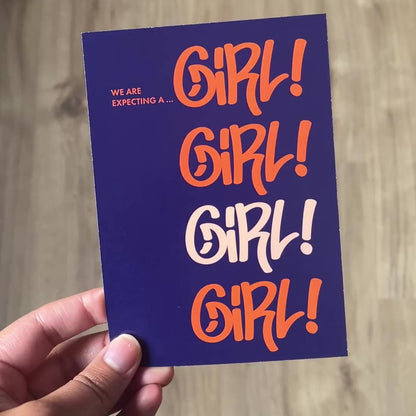 10Stk. EN-Geburtskarte „It’s a Girl!“ – personalisierbar A6
